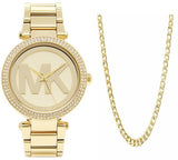 Buy Shop Michael Kors Parker Diamonds Gold Dial Gold Steel Strap Watch for Women - MK5784 USA Online