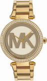 Buy Shop Michael Kors Parker Diamonds Gold Dial Gold Steel Strap Watch for Women - MK5784 USA Online