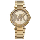 Buy Shop Michael Kors Parker Diamonds Gold Dial Gold Steel Strap Watch for Women - MK5784 USA Online