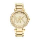 Buy Shop Michael Kors Parker Diamonds Gold Dial Gold Steel Strap Watch for Women - MK5784 USA Online