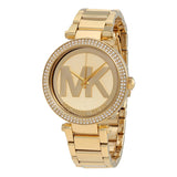 Buy Shop Michael Kors Parker Diamonds Gold Dial Gold Steel Strap Watch for Women - MK5784 USA Online