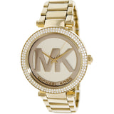 Buy Shop Michael Kors Parker Diamonds Gold Dial Gold Steel Strap Watch for Women - MK5784 USA Online