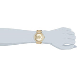Michael Kors Parker Diamonds Gold Dial Gold Steel Strap Watch for Women - MK5784