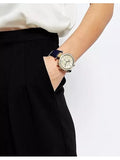 Buy Shop Michael Kors Parker Gold Dial Blue Leather Strap Watch for Women - MK2280 USA Online