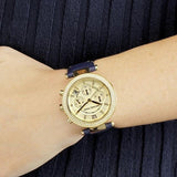 Buy Shop Michael Kors Parker Gold Dial Blue Leather Strap Watch for Women - MK2280 USA Online