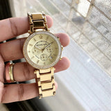 Buy Shop Michael Kors Parker Gold Dial Gold Steel Strap Watch for Women - MK5354 USA Online