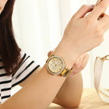 Buy Shop Michael Kors Parker Gold Dial Gold Steel Strap Watch for Women - MK5354 USA Online