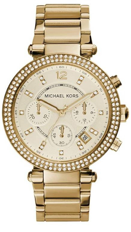 Buy Shop Michael Kors Parker Gold Dial Gold Steel Strap Watch for Women - MK5354 USA Online