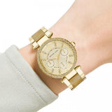 Buy Shop Michael Kors Parker Gold DIal Gold Steel Strap Watch for Women - MK5842 USA Online