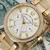 Michael Kors Parker Gold DIal Gold Steel Strap Watch for Women - MK5842