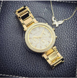 Buy Shop Michael Kors Parker Gold Dial Gold Steel Strap Watch for Women - MK5856 USA Online