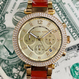 Buy Shop Michael Kors Parker Gold Dial Two Tone Steel Strap Watch for Women - MK6139 USA Online