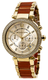 Buy Shop Michael Kors Parker Gold Dial Two Tone Steel Strap Watch for Women - MK6139 USA Online
