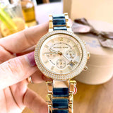 Buy Shop Michael Kors Parker Gold Dial Two Tone Steel Strap Watch for Women - MK6238 USA Online