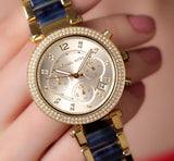 Buy Shop Michael Kors Parker Gold Dial Two Tone Steel Strap Watch for Women - MK6238 USA Online