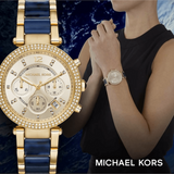 Buy Shop Michael Kors Parker Gold Dial Two Tone Steel Strap Watch for Women - MK6238 USA Online