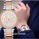 Buy Shop Michael Kors Parker Gold Dial Two Tone Steel Strap Watch for Women - MK6314 USA Online