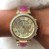 Buy Shop Michael Kors Parker Gold Dial Two Tone Steel Strap Watch for Women - MK6363 USA Online