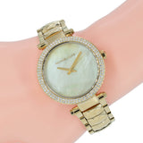 Buy Shop Michael Kors Parker Gold Mother of Pearl Dial Gold Steel Strap Watch for Women - MK6425 USA Online