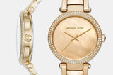 Buy Shop Michael Kors Parker Gold Mother of Pearl Dial Gold Steel Strap Watch for Women - MK6425 USA Online