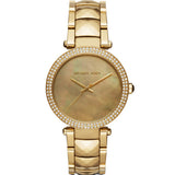 Buy Shop Michael Kors Parker Gold Mother of Pearl Dial Gold Steel Strap Watch for Women - MK6425 USA Online