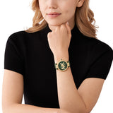 Buy Shop Michael Kors Parker Green Dial Green Leather Strap Watch For Women - MK4724 USA Online
