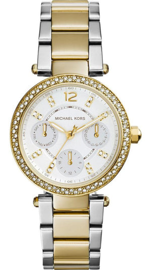 Buy Shop Michael Kors Parker Chronograph Silver Dial Two Tone Steel Strap Watch For Women - MK5687 USA Online