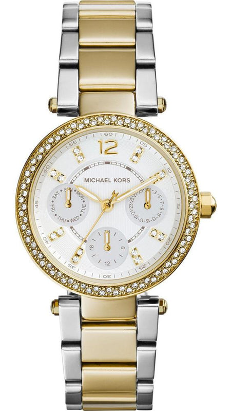 Buy Shop Michael Kors Parker Chronograph Silver Dial Two Tone Steel Strap Watch For Women - MK5687 USA Online