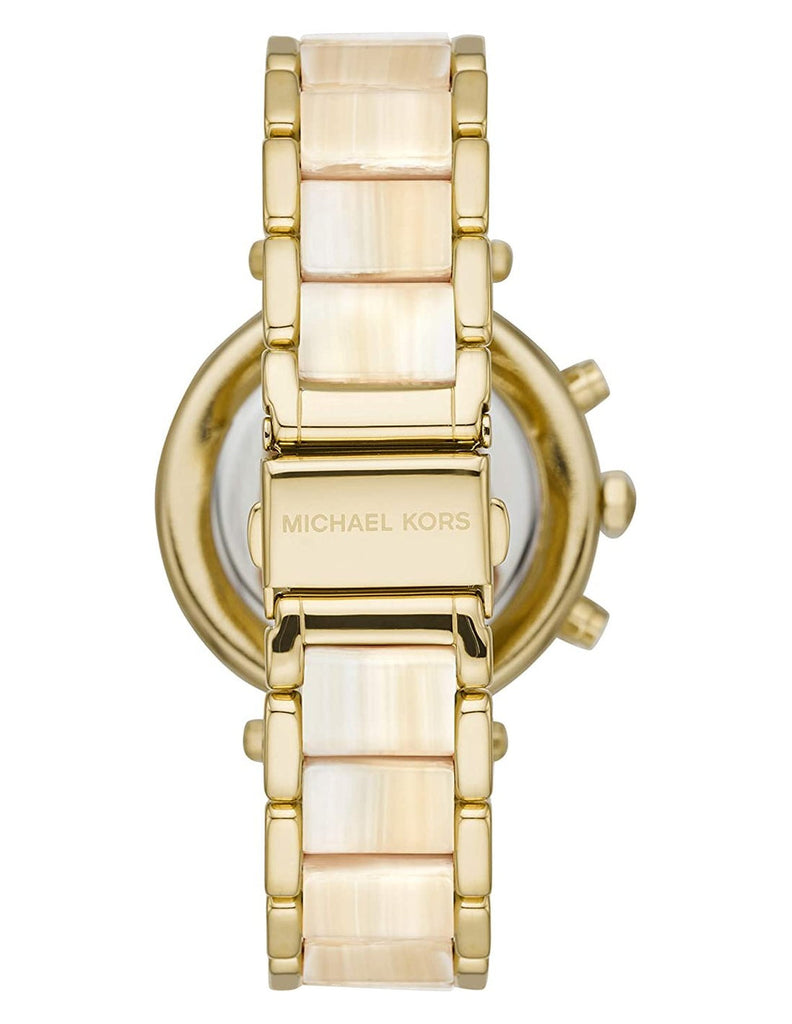 Buy Shop Michael Kors Parker Chronograph Gold Dial Gold Steel Strap Watch For Women - MK6831 USA Online