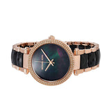 Buy Shop Michael Kors Parker Mother of Pearl Black Dial Two Tone Steel Strap Watch for Women - MK6414 USA Online