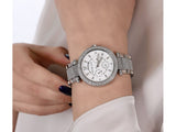 Buy Shop Michael Kors Parker Mother of Pearl Dial Diamonds Silver Steel Strap Watch for Women - MK5572 USA Online