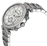 Buy Shop Michael Kors Parker Mother of Pearl Dial Diamonds Silver Steel Strap Watch for Women - MK5572 USA Online