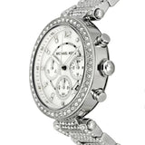 Buy Shop Michael Kors Parker Mother of Pearl Dial Diamonds Silver Steel Strap Watch for Women - MK5572 USA Online