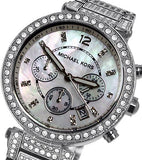 Buy Shop Michael Kors Parker Mother of Pearl Dial Diamonds Silver Steel Strap Watch for Women - MK5572 USA Online