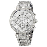 Buy Shop Michael Kors Parker Mother of Pearl Dial Diamonds Silver Steel Strap Watch for Women - MK5572 USA Online