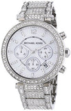 Buy Shop Michael Kors Parker Mother of Pearl Dial Diamonds Silver Steel Strap Watch for Women - MK5572 USA Online
