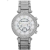 Buy Shop Michael Kors Parker Mother of Pearl Dial Diamonds Silver Steel Strap Watch for Women - MK5572 USA Online