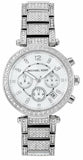 Buy Shop Michael Kors Parker Mother of Pearl Dial Diamonds Silver Steel Strap Watch for Women - MK5572 USA Online