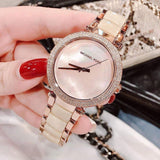 Buy Shop Michael Kors Parker Mother of Pearl Pink Dial Two Tone Steel Strap Watch for Women - MK6402 USA Online