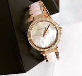 Buy Shop Michael Kors Parker Mother of Pearl Pink Dial Two Tone Steel Strap Watch for Women - MK6402 USA Online