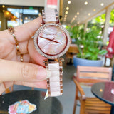 Buy Shop Michael Kors Parker Mother of Pearl Pink Dial Two Tone Steel Strap Watch for Women - MK6402 USA Online