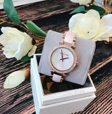 Buy Shop Michael Kors Parker Mother of Pearl Pink Dial Two Tone Steel Strap Watch for Women - MK6402 USA Online
