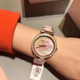 Buy Shop Michael Kors Parker Mother of Pearl Pink Dial Two Tone Steel Strap Watch for Women - MK6402 USA Online