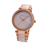 Buy Shop Michael Kors Parker Mother of Pearl Pink Dial Two Tone Steel Strap Watch for Women - MK6402 USA Online