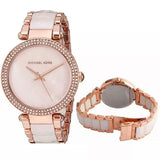 Buy Shop Michael Kors Parker Mother of Pearl Pink Dial Two Tone Steel Strap Watch for Women - MK6402 USA Online
