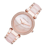 Buy Shop Michael Kors Parker Mother of Pearl Pink Dial Two Tone Steel Strap Watch for Women - MK6402 USA Online