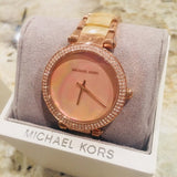 Buy Shop Michael Kors Parker Mother of Pearl Pink Dial Two Tone Steel Strap Watch for Women - MK6492 USA Online