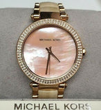 Buy Shop Michael Kors Parker Mother of Pearl Pink Dial Two Tone Steel Strap Watch for Women - MK6492 USA Online