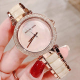 Buy Shop Michael Kors Parker Mother of Pearl Pink Dial Two Tone Steel Strap Watch for Women - MK6492 USA Online