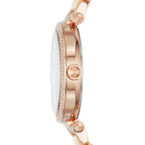 Buy Shop Michael Kors Parker Mother of Pearl Pink Dial Two Tone Steel Strap Watch for Women - MK6492 USA Online